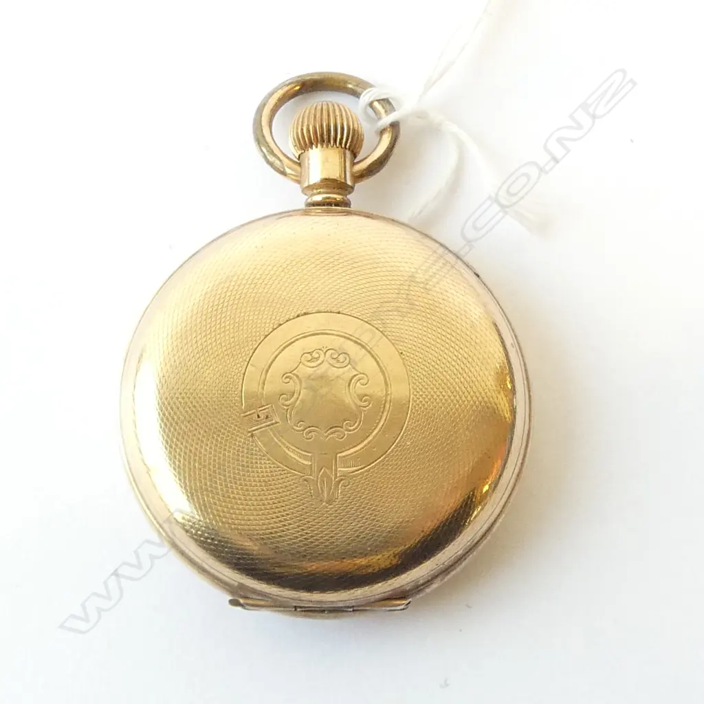 ROLLED GOLD HUNTER FOB WATCH, RUSSELL & SON LIVERPOOL Image 1++