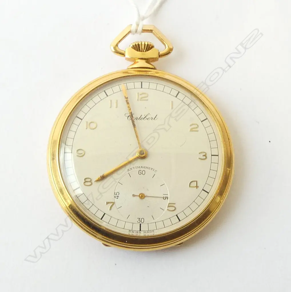 1930/1940's ART DECO GOLD PLATE GENTS POCKET WATCH like new condition running Image 1++