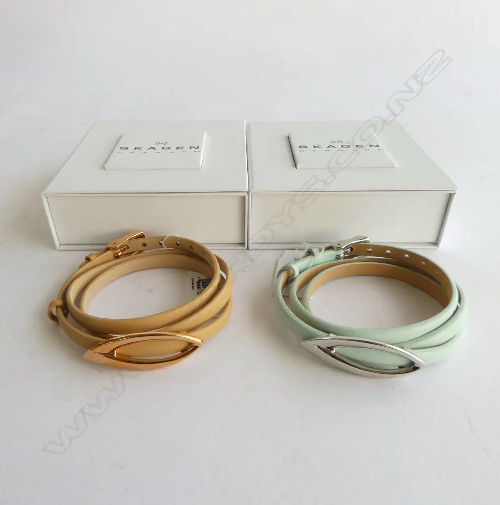 2 SKAGEN TRIPLE WRAP BRACELETS, NEW OLD STOCK Image 1++