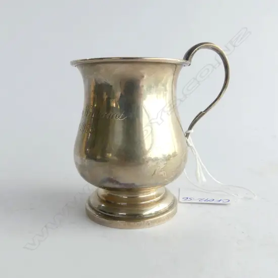 SILVER baluster CHRISTENING MUG Sheffield 1955 81.7gms