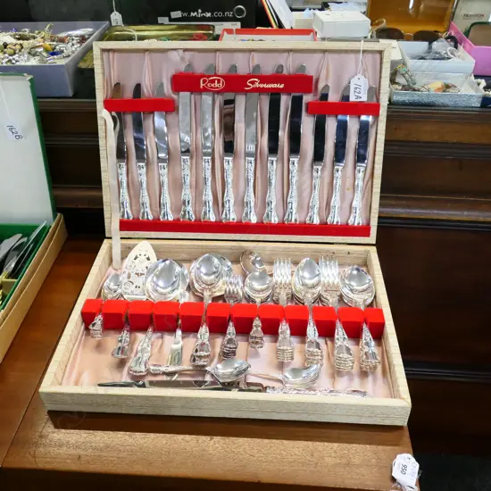 CANTEEN RODD CAMILLE SILVER PLATED CUTLERY SET COMPLETE 6 PLACE SETTING