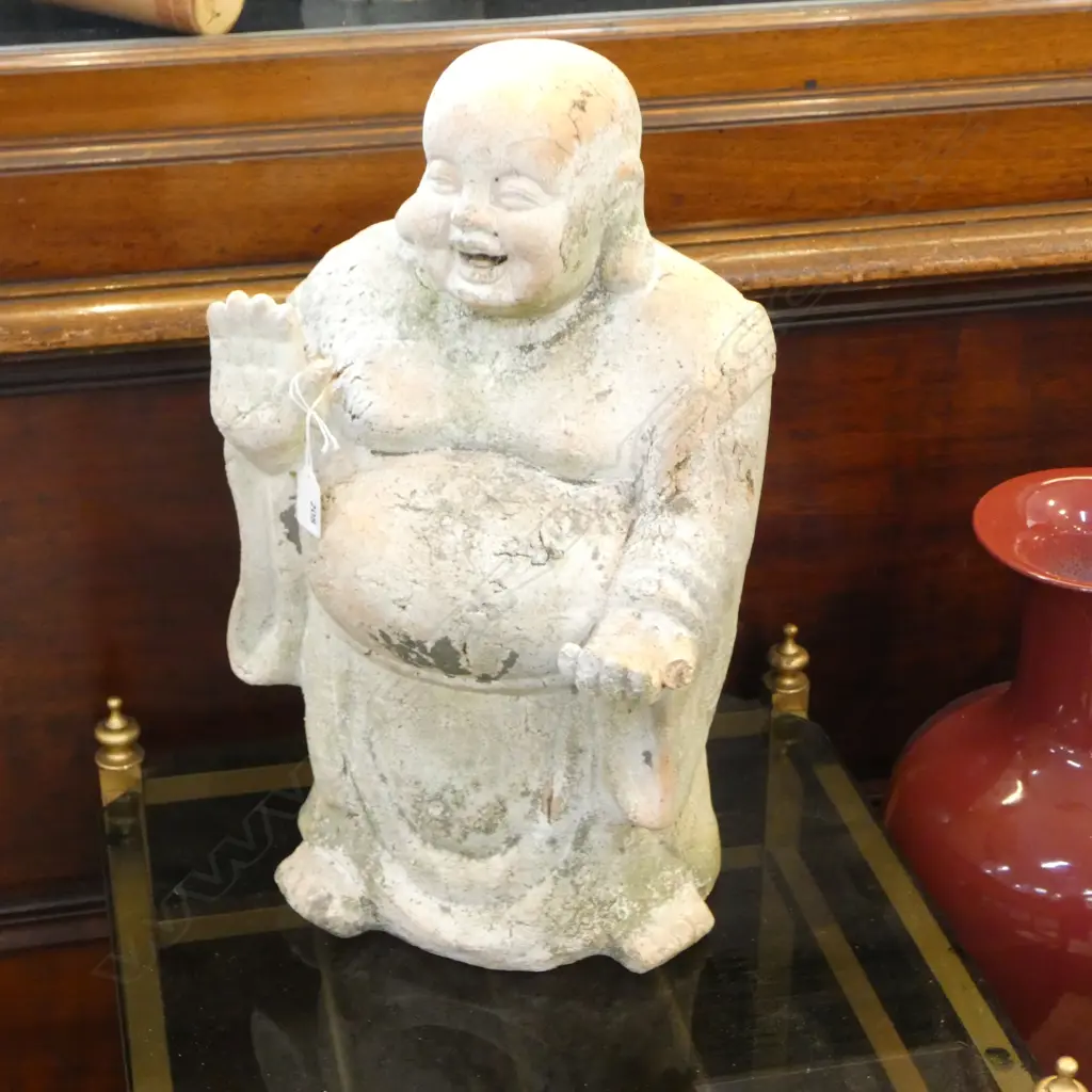 LRG WEATHERED LAUGHING BUDDHA, H.470mm Image 1++