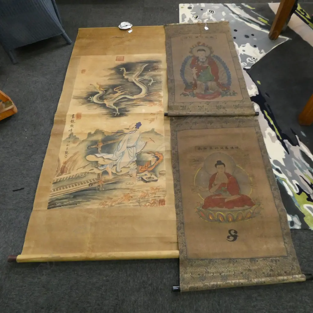 3 JAPANESE SCROLLS Image 1++