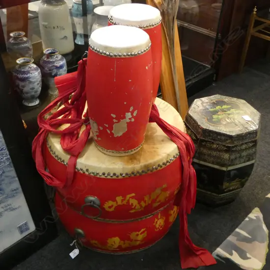 2 PRS ORIENTAL DRUMS 550mm dia + H.355mm