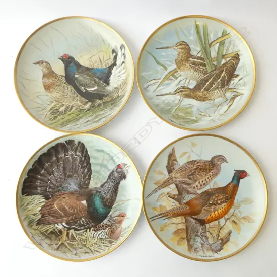 4 FRANKLIN PORCELAIN 'GAMEBIRDS OF THE WILD' CABINET PLATES Dia.230mm