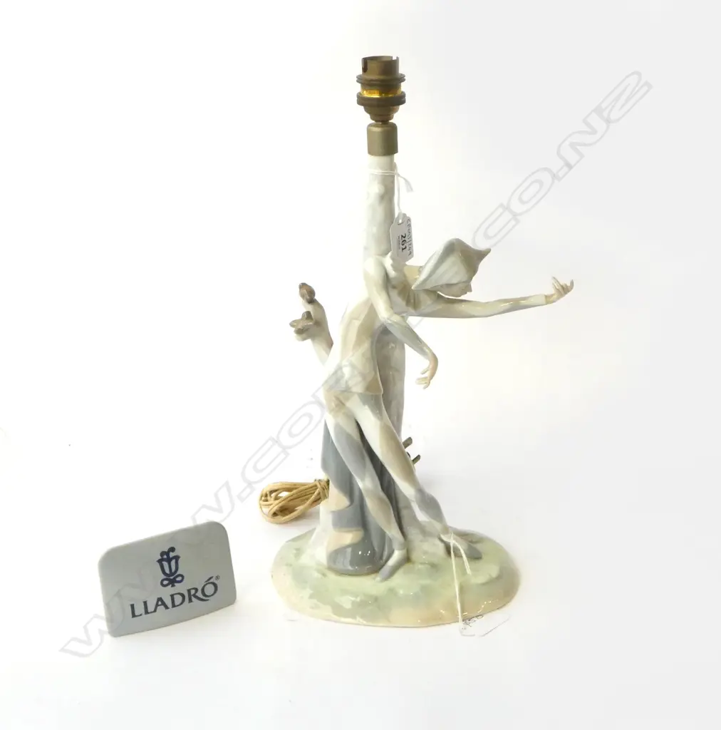 LLADRO FIGURAL LAMP FINGER DAMAGE H380MM & LLADRO SHOP SIGN L90MM Image 1++