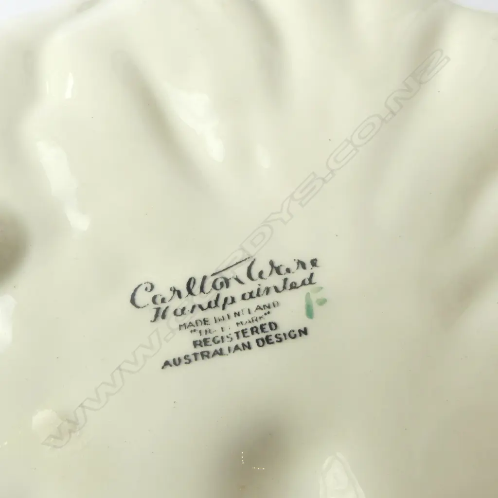 CARLTONWARE 2 HANDLED TREE VASE H210 & CARLTONWARE FLORAL DISH DIA 250MM Image 1++