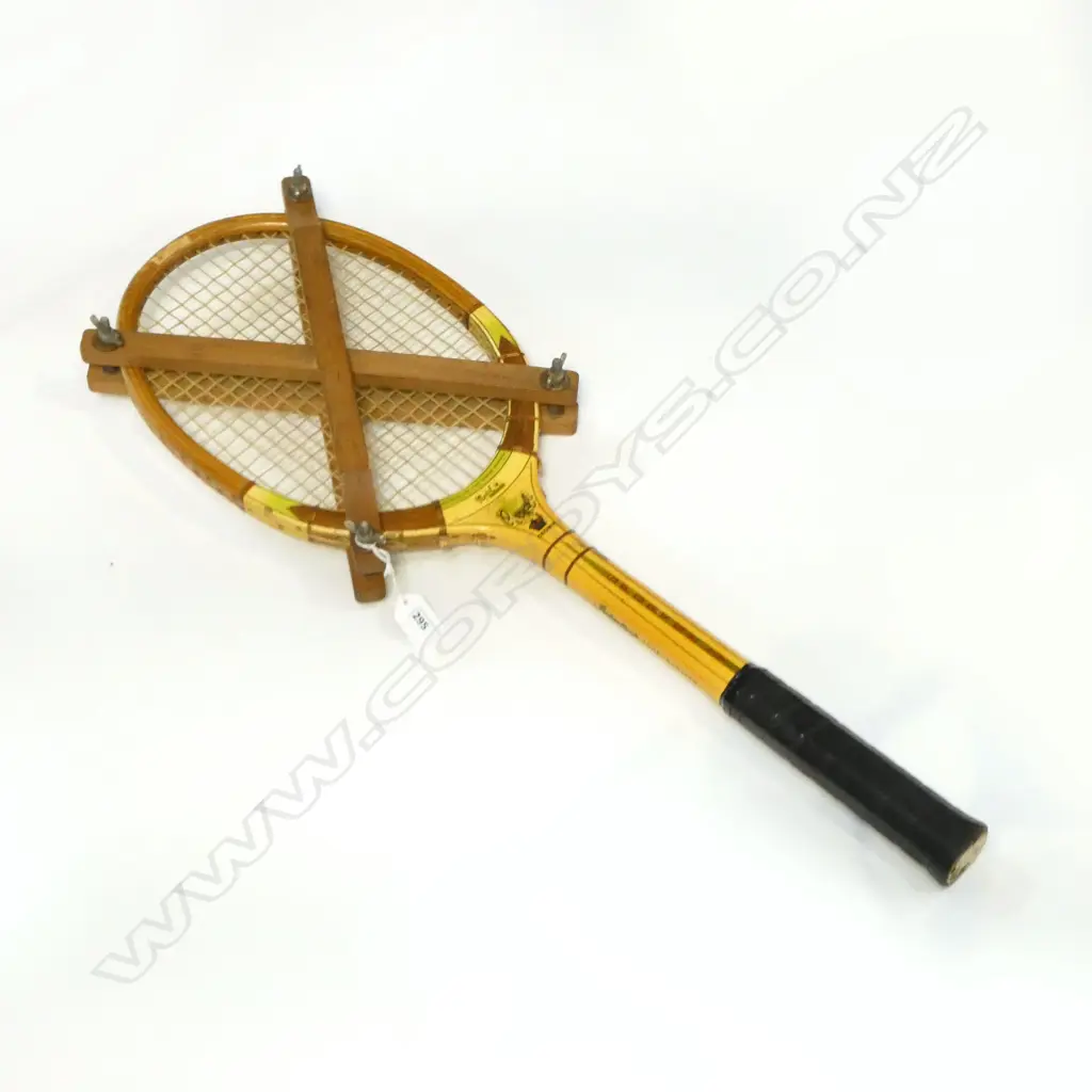 "ROYAL CROWN” WOODEN RACQUET BY “SPORTSPLY” c.1950... Image 1++