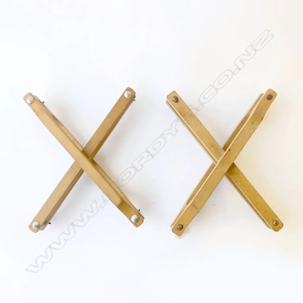 TWO WOODEN TENNIS RACQUET PRESSES, ONE MARKED 'AJAX' Image 1++