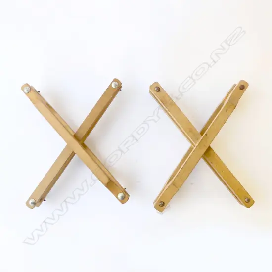 TWO WOODEN TENNIS RACQUET PRESSES, ONE MARKED 'AJAX'