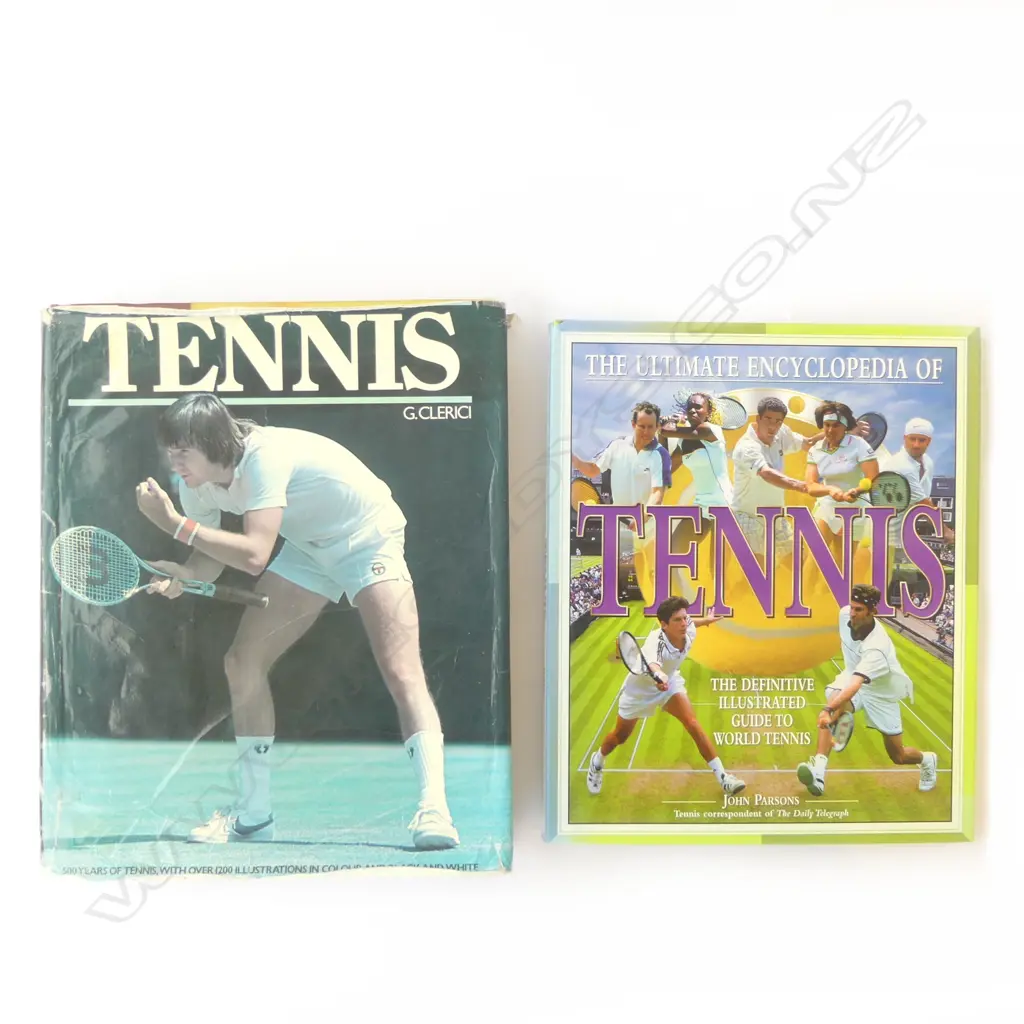 TWO TENNIS REFERENCE BOOKS; 'THE ULTIMATE ENCYCLOPAEDIA OF TENNIS' by J. PARSONS & 'TENNIS' by G. CLERICI Image 1++