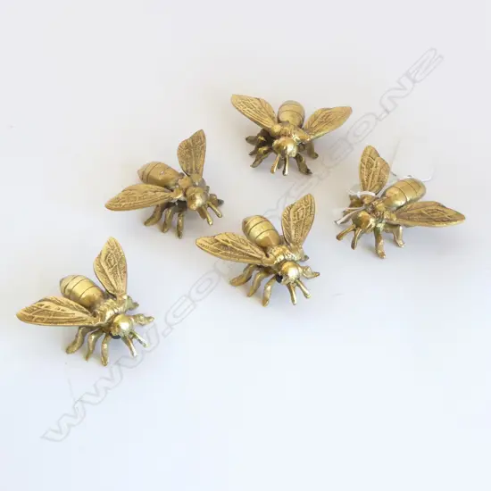5 BRASS BEE ORNAMNETS