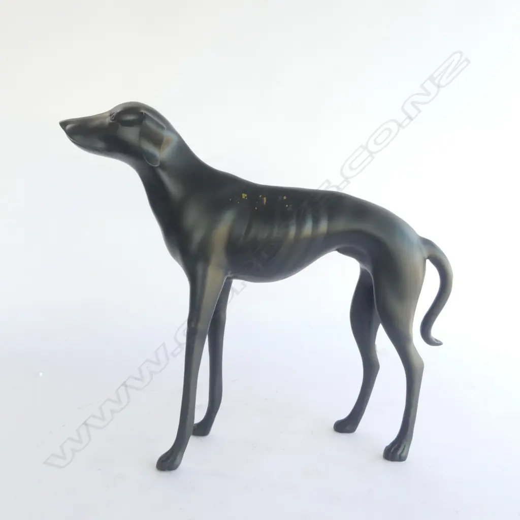 EBONISED BRASS DOG SCULPTURE H.370mm Image 1++