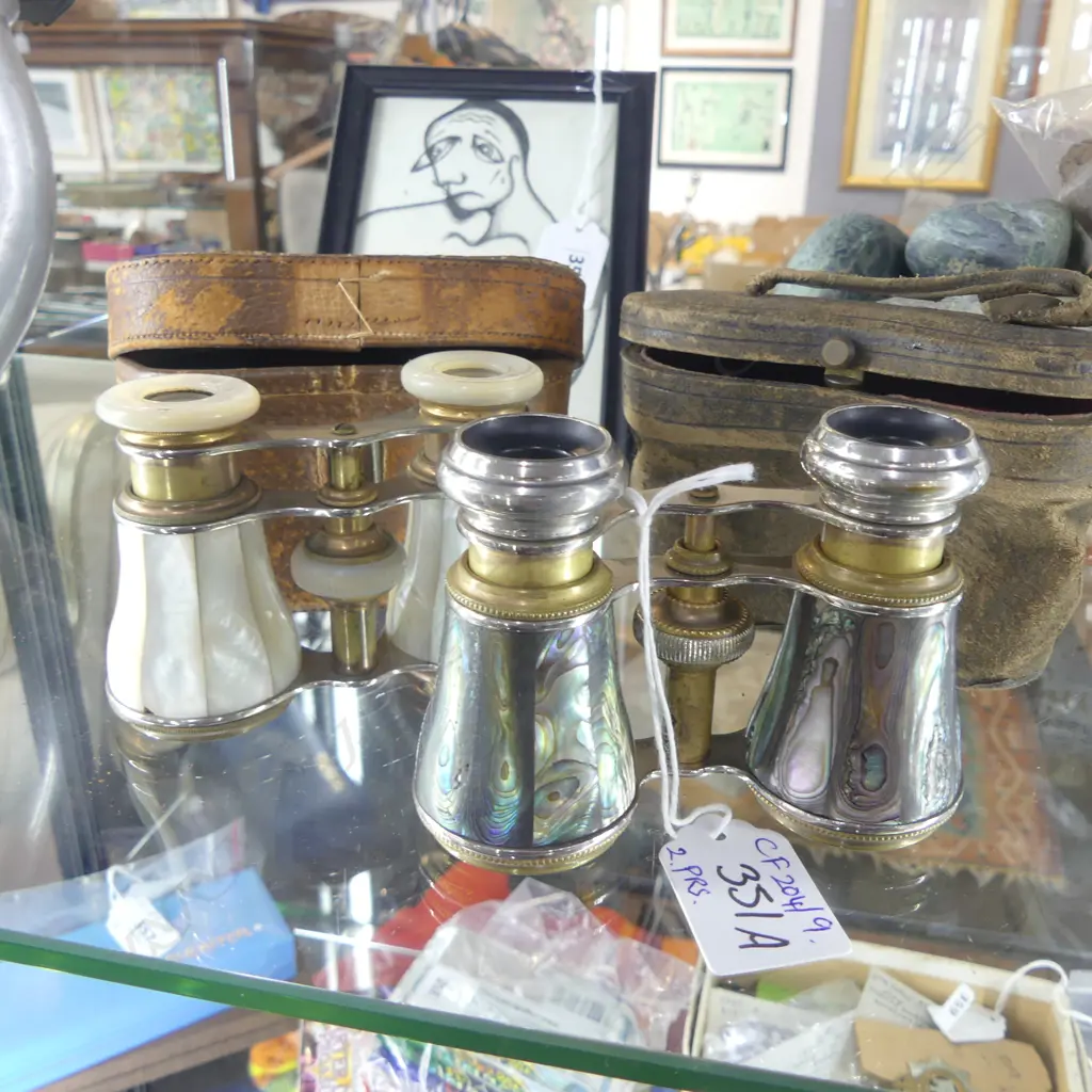 2 PRS MoP OPERA GLASSES, CASED Image 1++