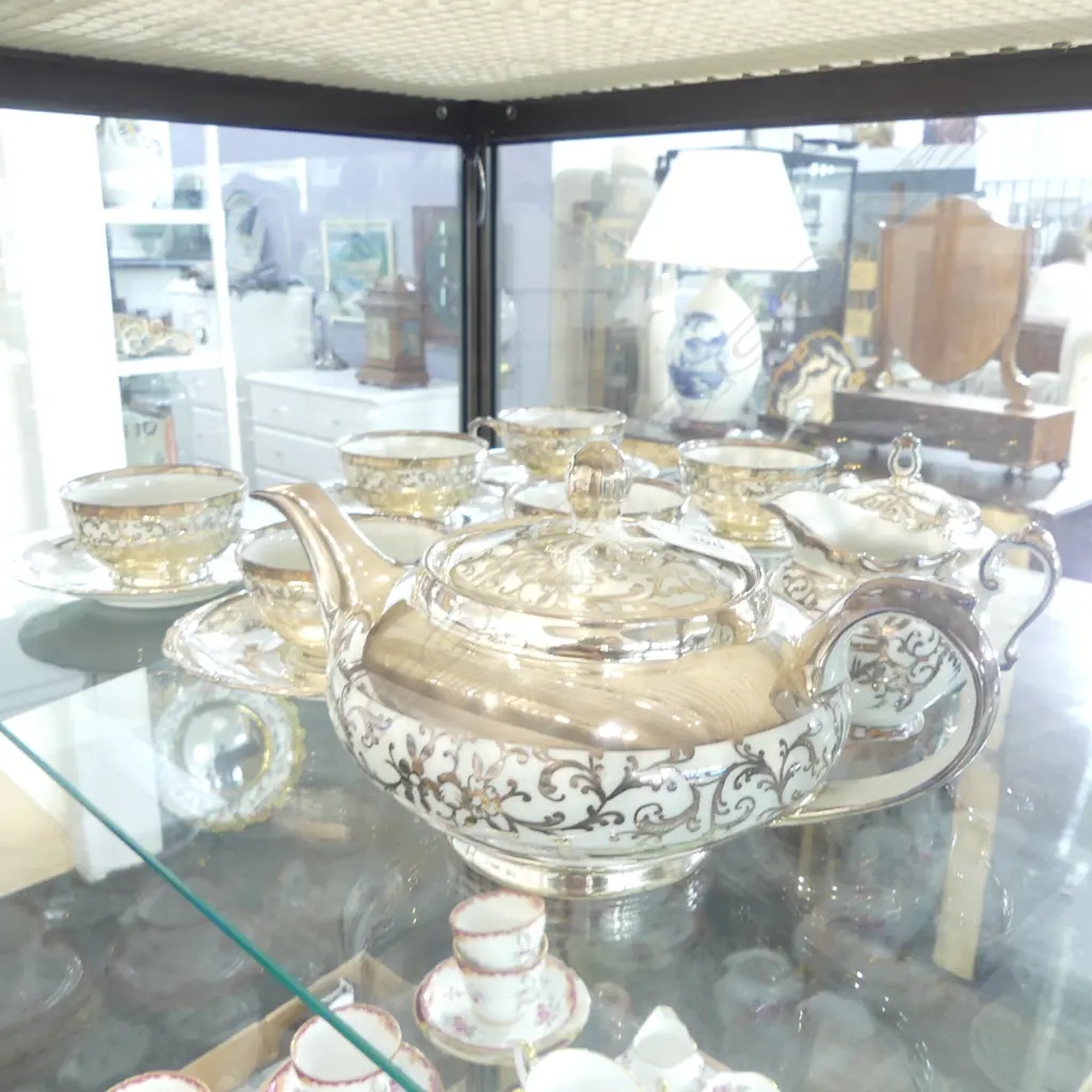BAREUTHER SILVER OVERLAY TEA SET Image 1++