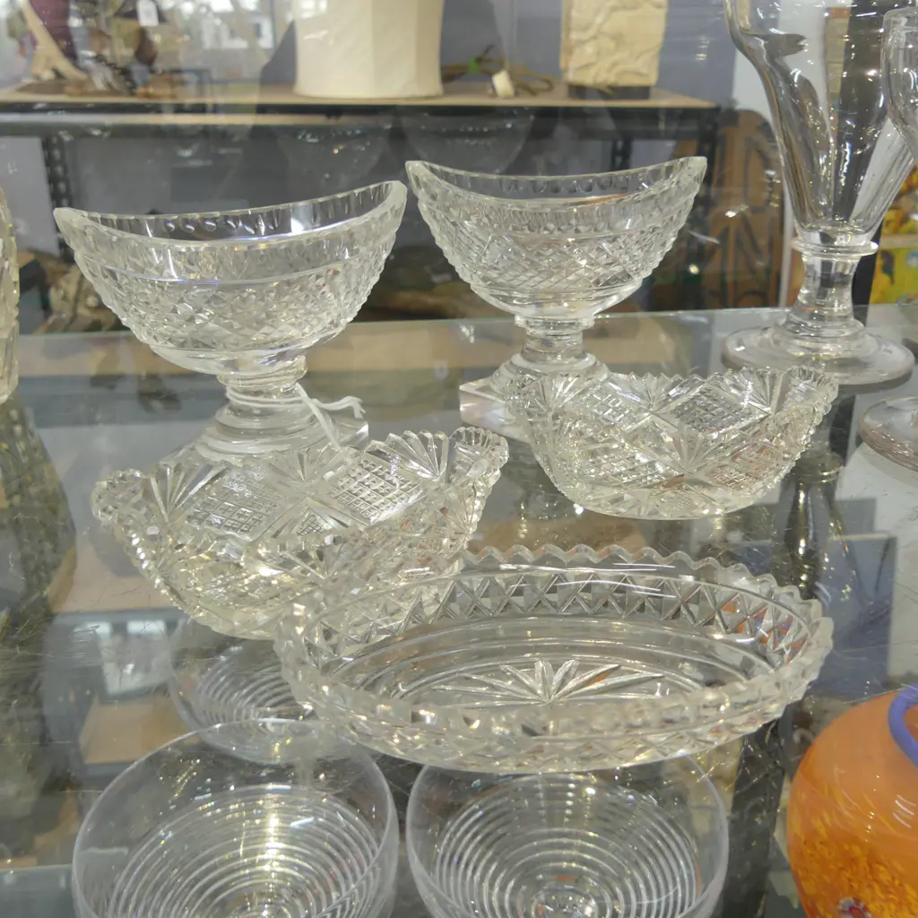 5 EARLY WATERFORD CUT CRYSTAL SALTS H.85mm Image 1++