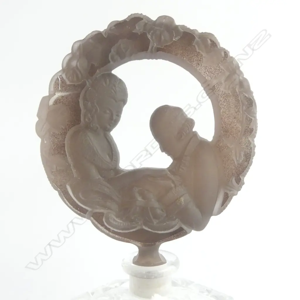 CZECH 'ART DECO' CUT GLASS 'MARTHA WASHINGTON' PERFUME BOTTLE. H.180 x 120mm Image 1++