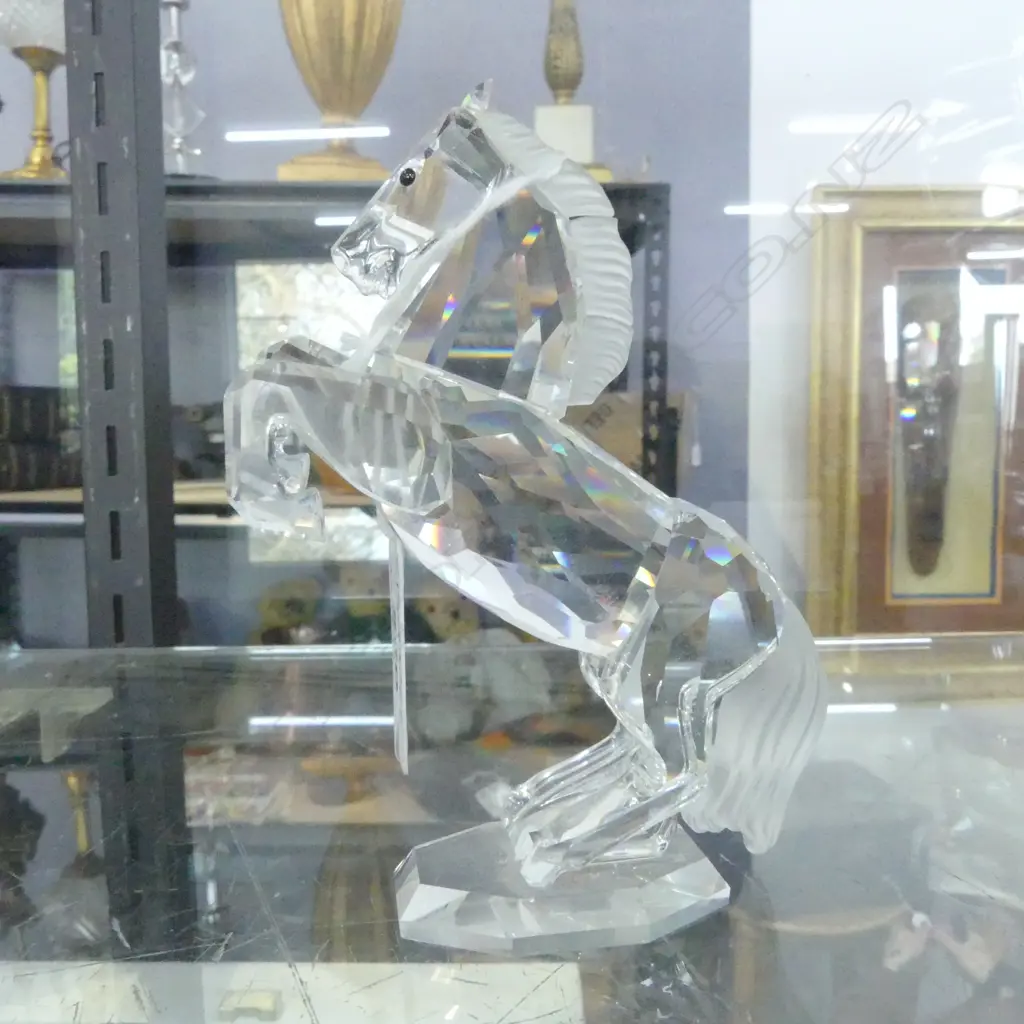 SWAROVSKI CRYSTAL REARING HORSE H110MM WITH BOX (AF) (1 ear missing) Image 1++