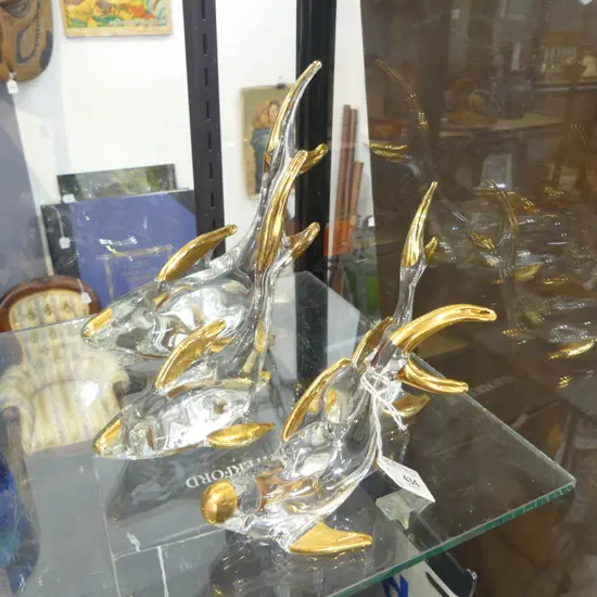 4 MURANO ART GLASS FISH H.200mm