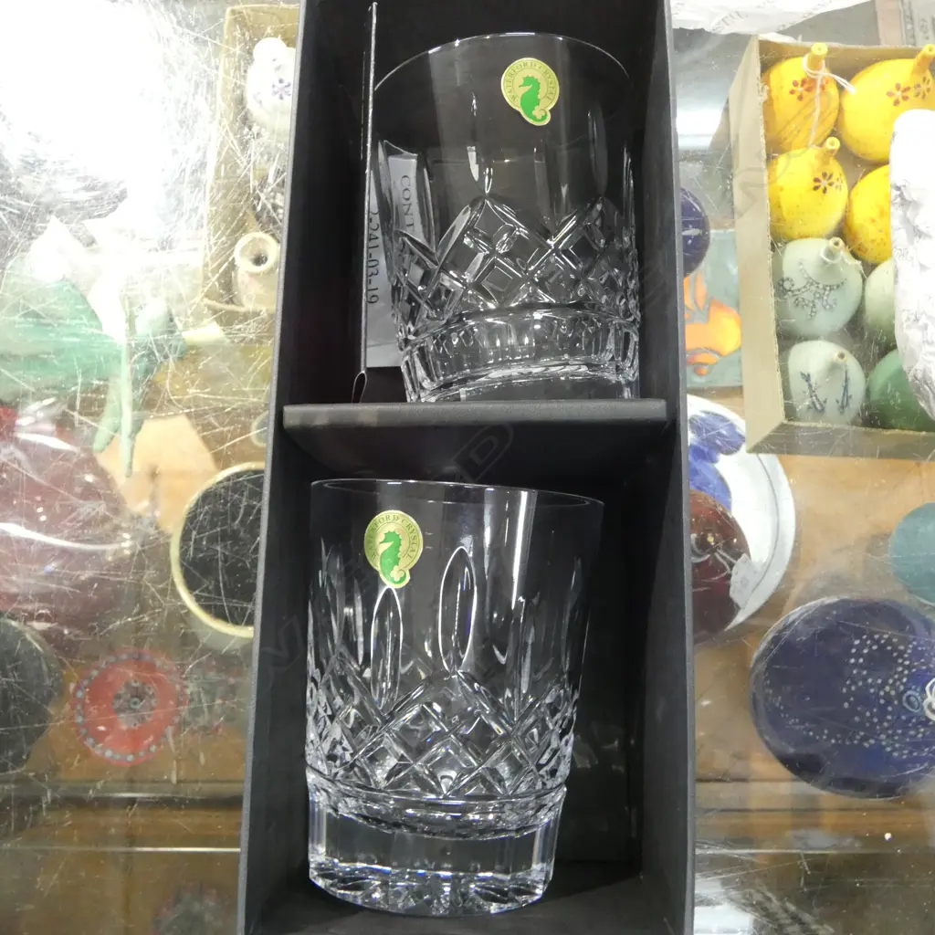 BOXED PR WATERFORD 'LISMORE' CUT TUMBLERS Image 1++