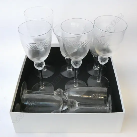 3 CRYSTAL FLUTES H260MM 4 WINE GOBLETS H240 & 2 FRENCH COUNTRY WINE GLASSES H180MM