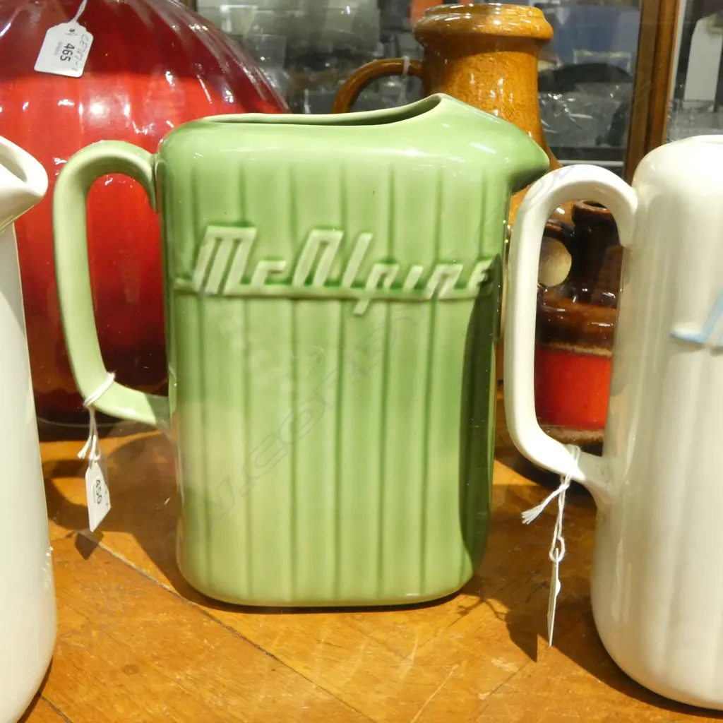 CROWN LYNN GREEN GLAZE MCALPINE JUG H.220mm no mark stamped Image 1++