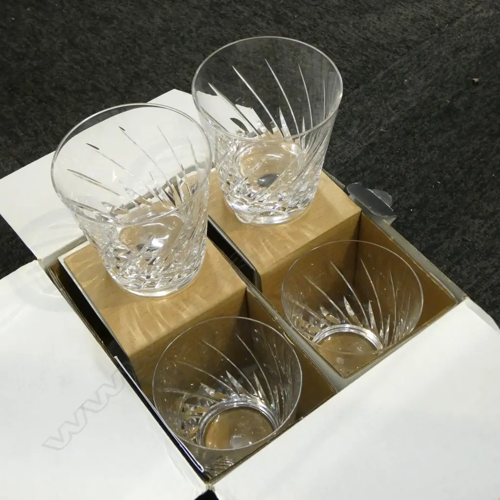 BOXED SET 4 WATERFORD WHISKEY TUMBLERS Image 1++