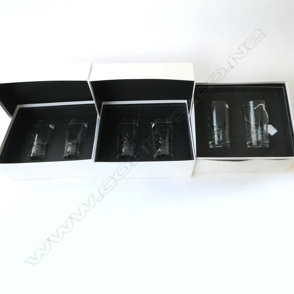 SET OF 6 BOXED RD CRYSTAL TUMBLERS H145MM Image 1++