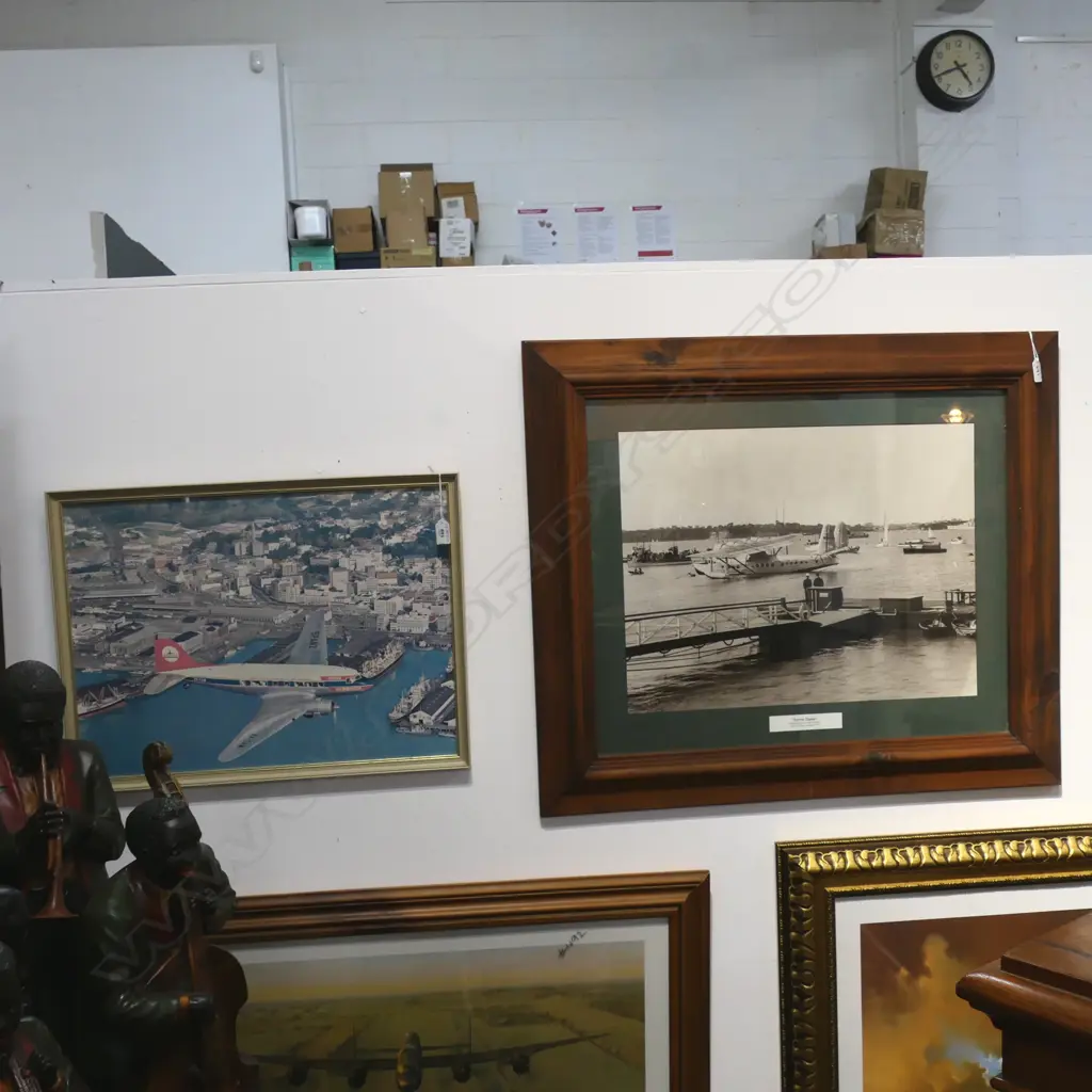 TWO FRAMED PHOTOGRAPHS; AUCKLAND WATERFRONT & MECHANICS BAY AUCKLAND Image 1++