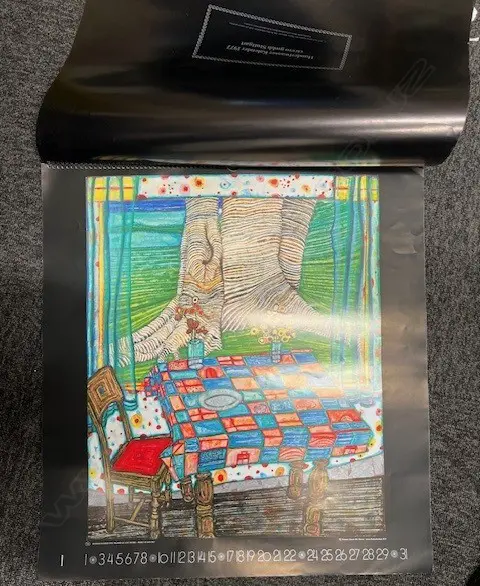 F HUNDERTWASSER CICERO ART CALENDER 1977. HUNDERTWASSER IN NZ 1974-76 560 X 530mm Image 1++