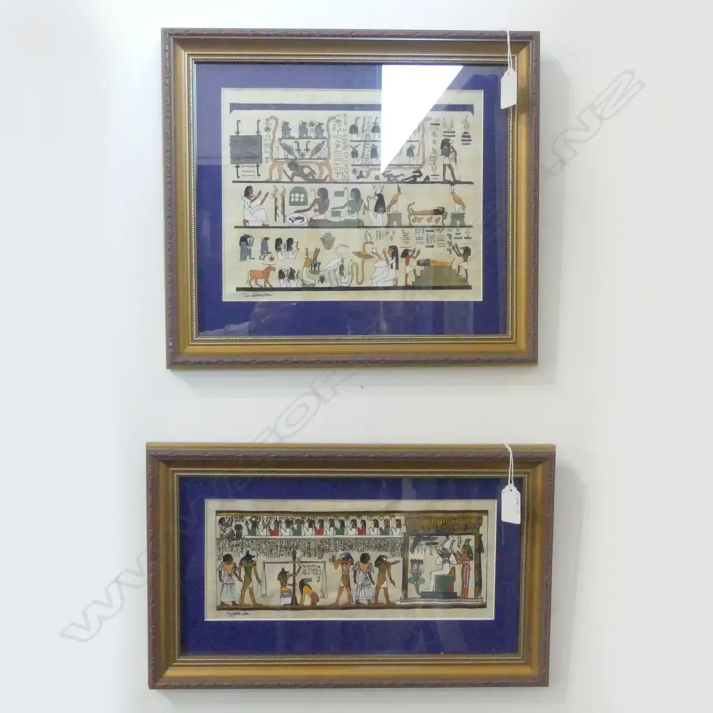 2 MODERN FRAMED HIEROGLYPHS 200x2500 & 120x280mm Image 1++