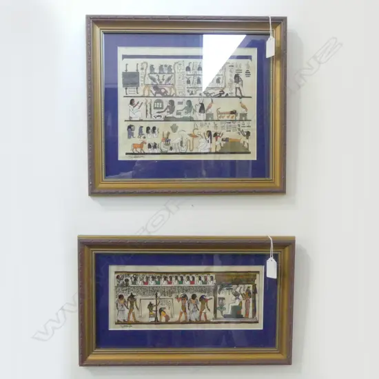 2 MODERN FRAMED HIEROGLYPHS 200x2500 & 120x280mm
