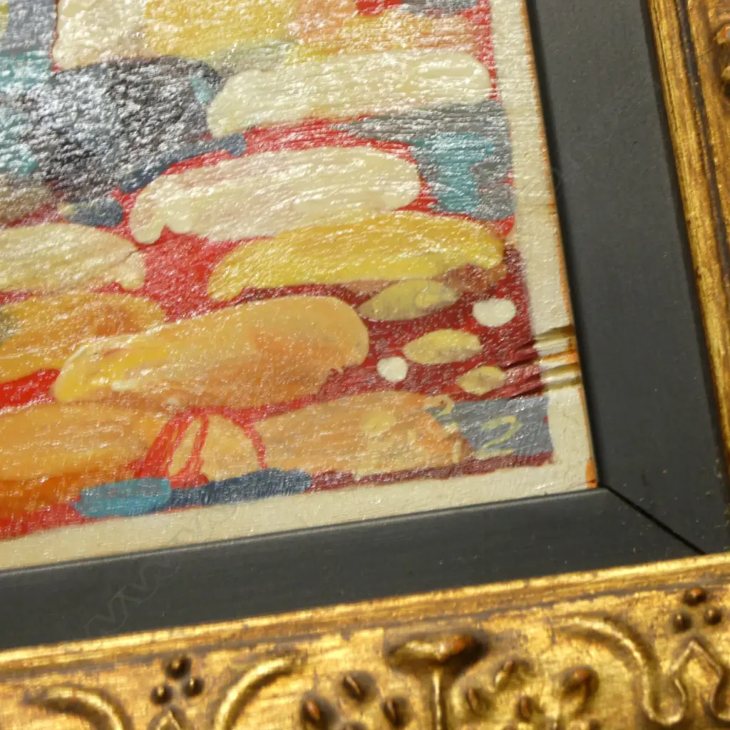 THREE FRAMED WORKS: 2 oils by Annadurdy Myradalyyew of 'Uzbekistan' & 'Turkmenistan' + Paul Padua print woman 490x390mm Image 1++