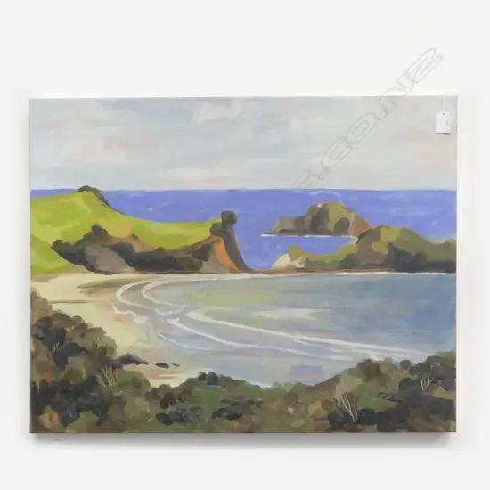 COASTAL SEASCAPE - OIL ON CANVAS; ARTIST UNKNOWN H.560mm W.710mm