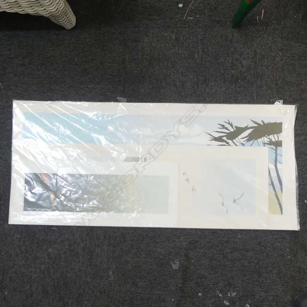 3 UNFRAMED MALCOLM WARR PRINTS; QUIET POOL, FLIGHT SOUTH, KAPITI FROM PARAPARAUMU - FOXING 380x870mm Image 1++