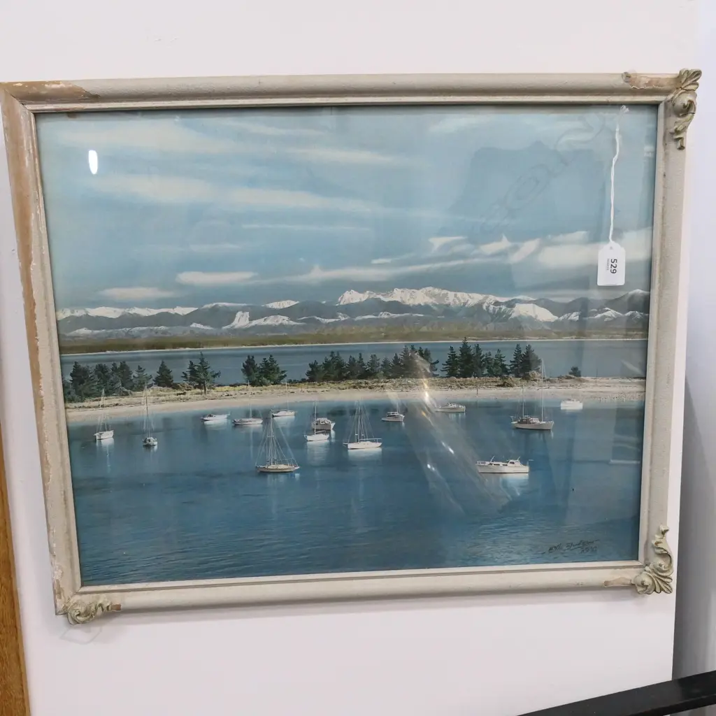 ELLIS DUDGEON PRINT 'NELSON HARBOUR - MCARTHURS RANGE' 400x500mm Image 1++