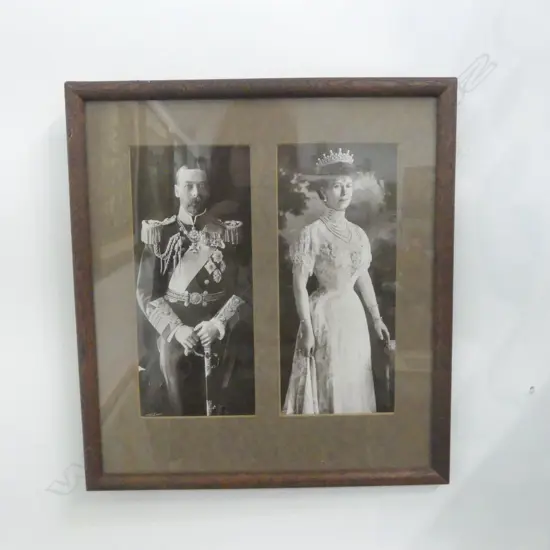 FRAMED PHOTOGRAPHS of KING GEORGE V & QUEEN MARY