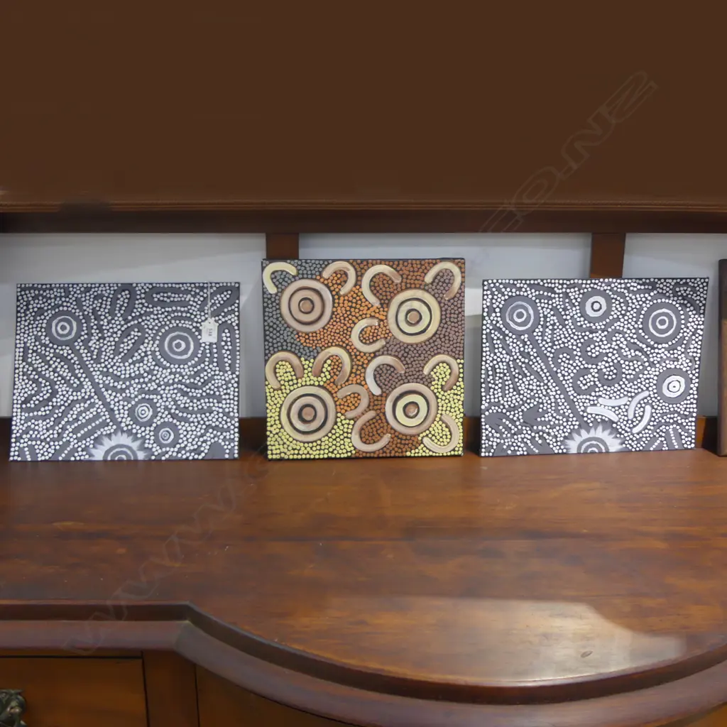 3 AUSTRALIAN ABORIGINAL PAINTINGS by MICHELE POSSUM & JULIEANNA TARNER NUNGURRAGI Image 1++