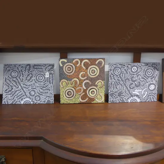 3 AUSTRALIAN ABORIGINAL PAINTINGS by MICHELE POSSUM & JULIEANNA TARNER NUNGURRAGI