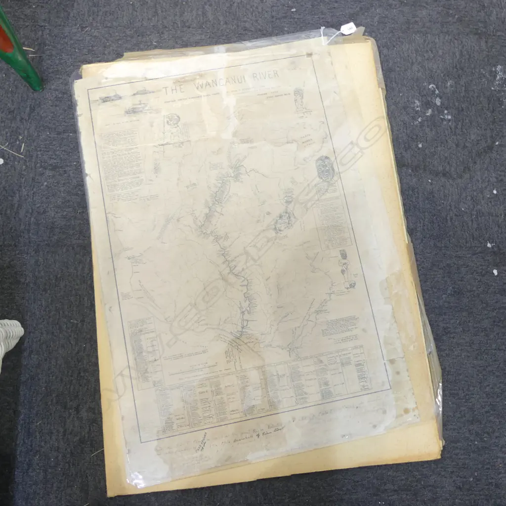 MAP OF THE WANGANUI RIVER by JOHN T. STEWART 1903 PAPER ON LINEN Image 1++