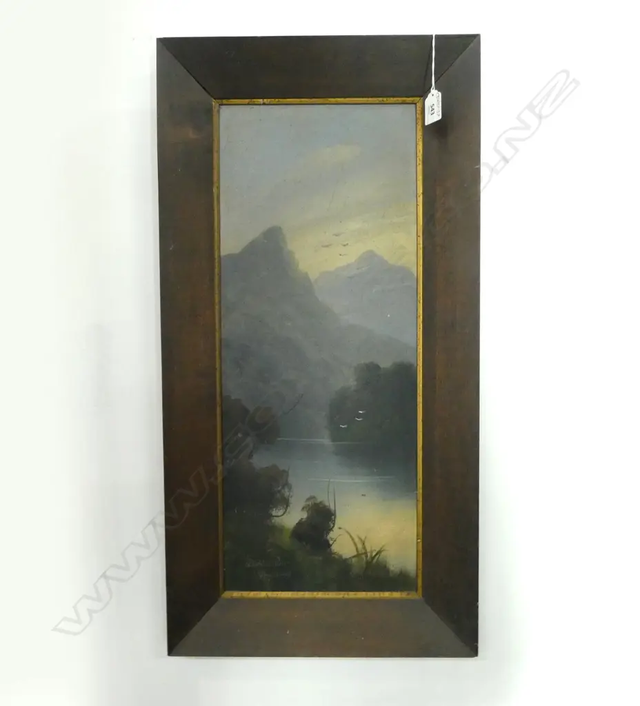 PAUL WREN, RIVER SCENE, OIL ON BOARD, 580x240mm Image 1++
