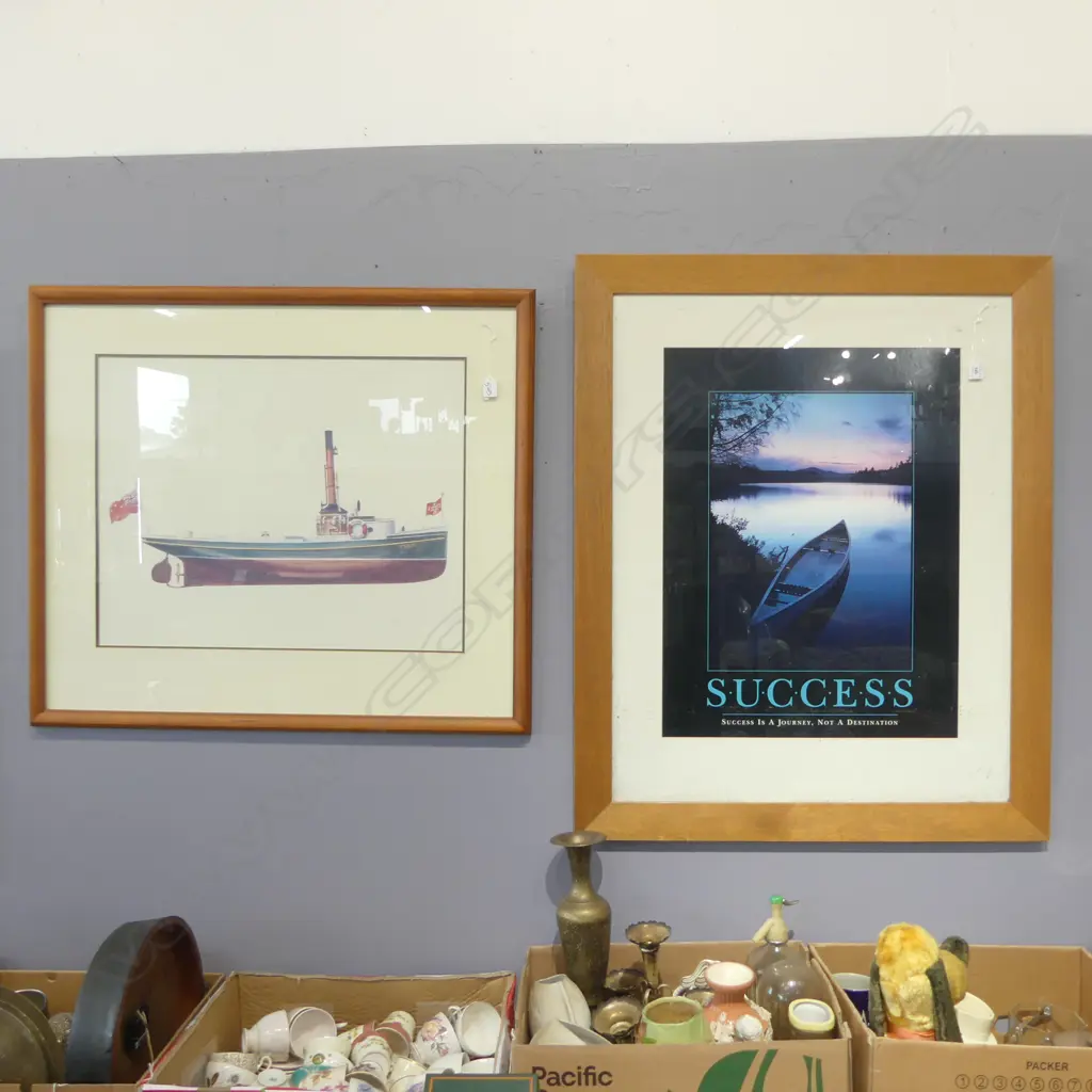 2 LARGE PRINTS MODEL BOAT H510 L660MM & SUCCESS H690 L520MM Image 1++