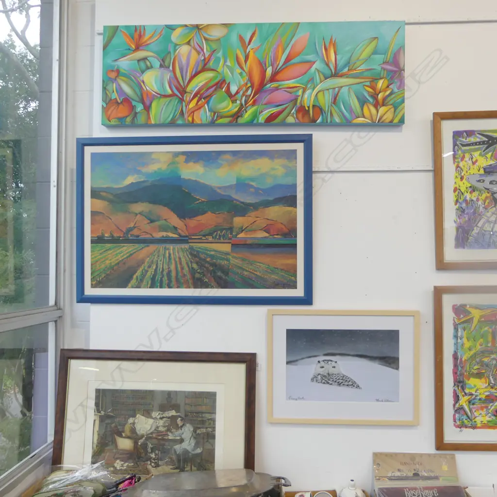 THREE FRAMED PRINTS 600x900mm + ACRYLIC ON CANVAS Image 1++