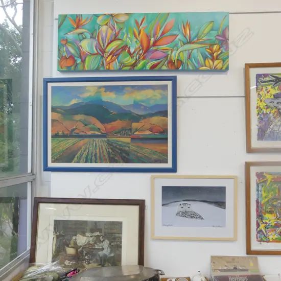 THREE FRAMED PRINTS 600x900mm + ACRYLIC ON CANVAS