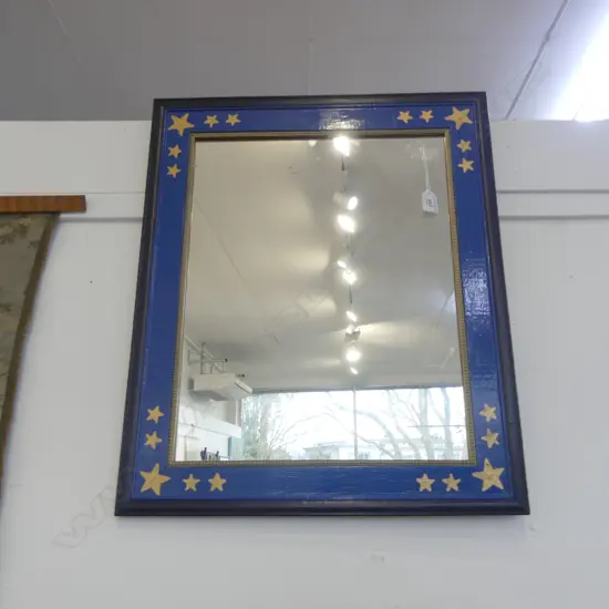 2 MIRRORS, BLACK FRAME / STAR PAINTED FRAME 675x575mm