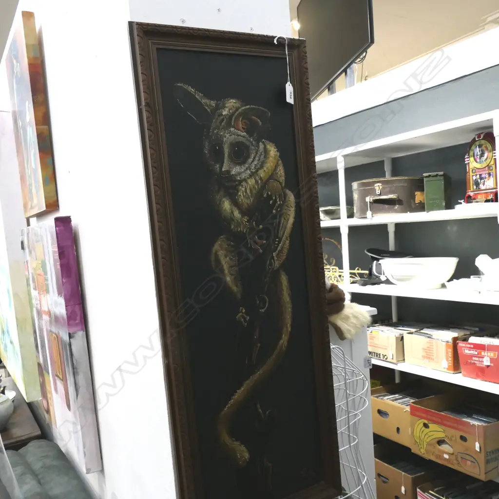 OIL ON BOARD OPPOSSUM H760 W240MM INITIALED Image 1++