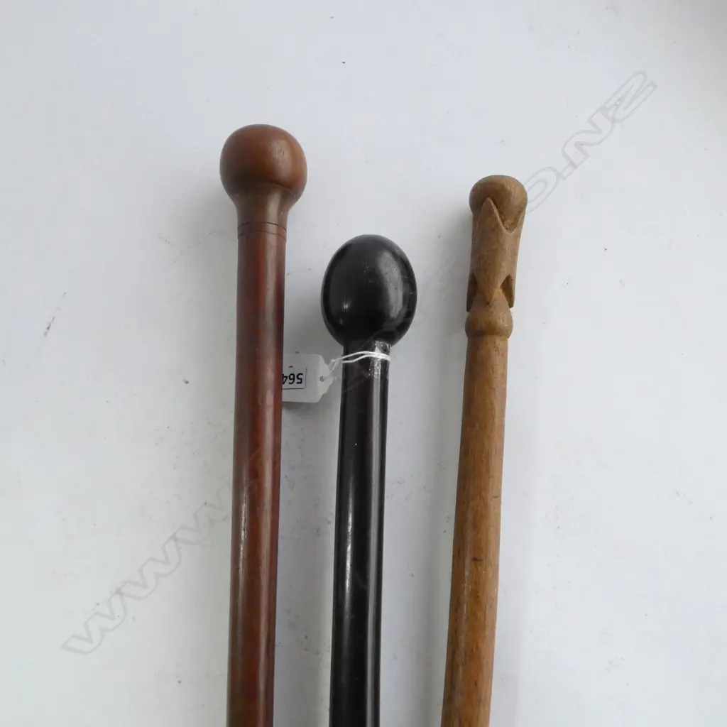 THREE WOODEN WALKING STICKS L.980mm Image 1++