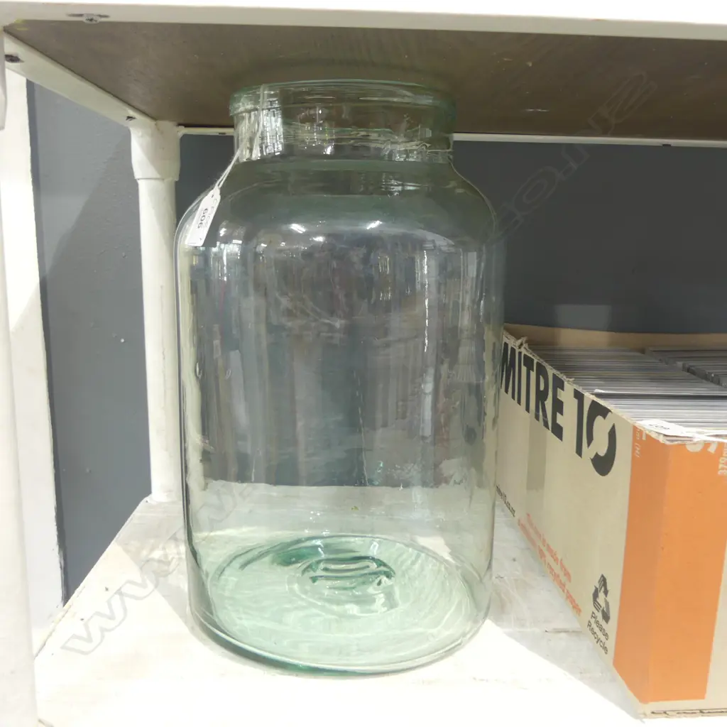 HANDBLOWN VINTAGE EUROPEAN PICKLING JAR H.350mm SMALL CHIP TO RIM Image 1++