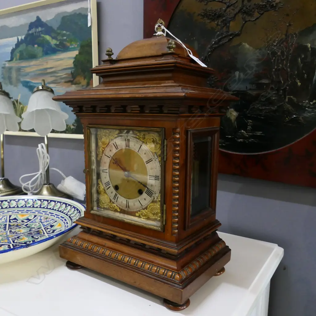 c.1900 GERMAN BRACKET CLOCK, H.450mm. Georgian architectural style Image 1++