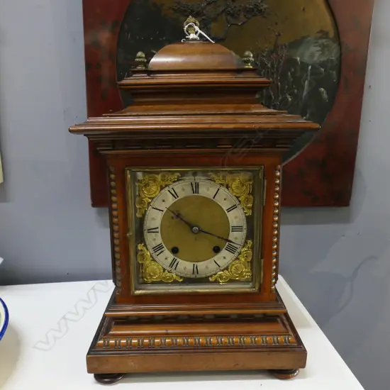 c.1900 GERMAN BRACKET CLOCK, H.450mm. Georgian architectural style